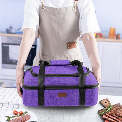 BAGSPRITE Insulated Casserole Carrier for Hot or Cold Food with Heat-resistant Mat, Casserole Dish Carrier Insulated Food Carrier, Hot Food Carrier, Foil Pan Carrier Fits 9" x 13" Baking Dish