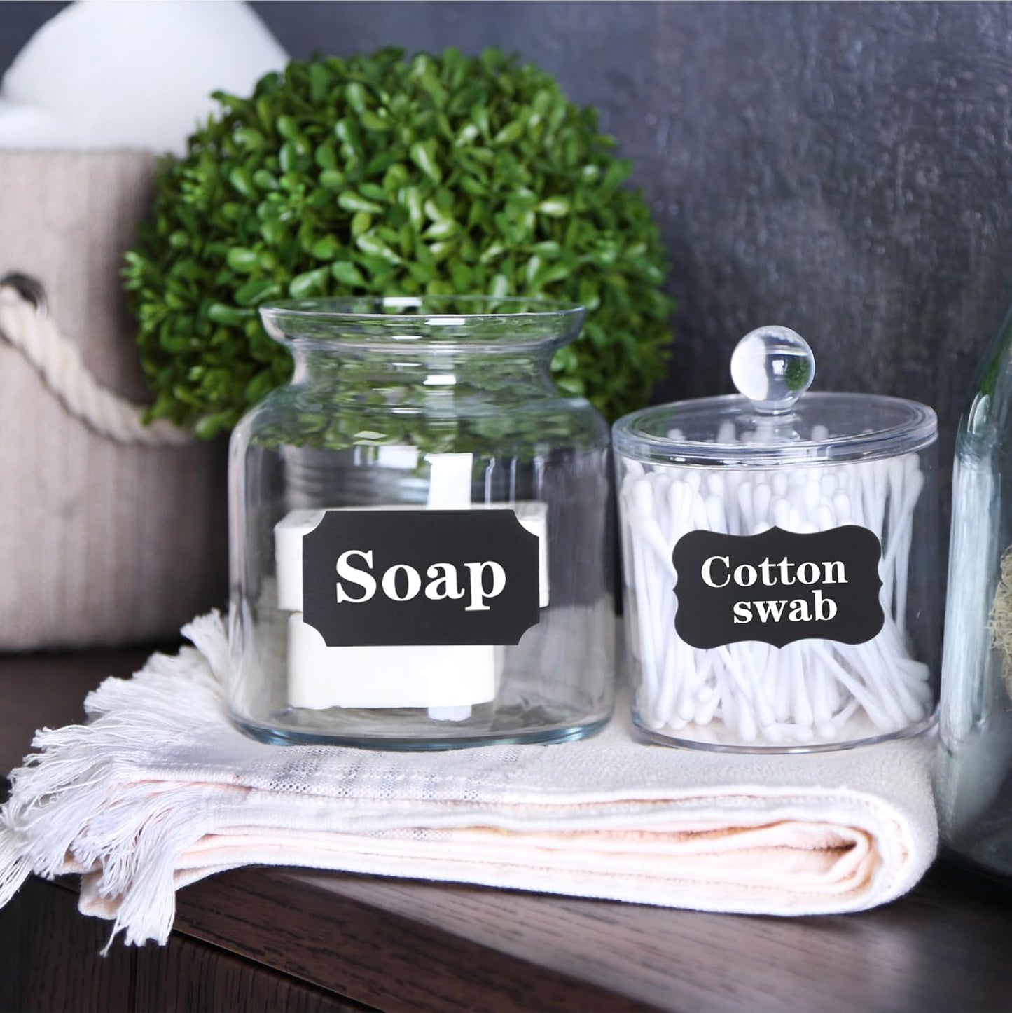 Mr. Pen- Chalkboard Labels, 100 pcs, Assorted Shapes | Waterproof Reusable Blackboard Stickers with 1 Erasable Liquid Chalk Marker for Mason Jars