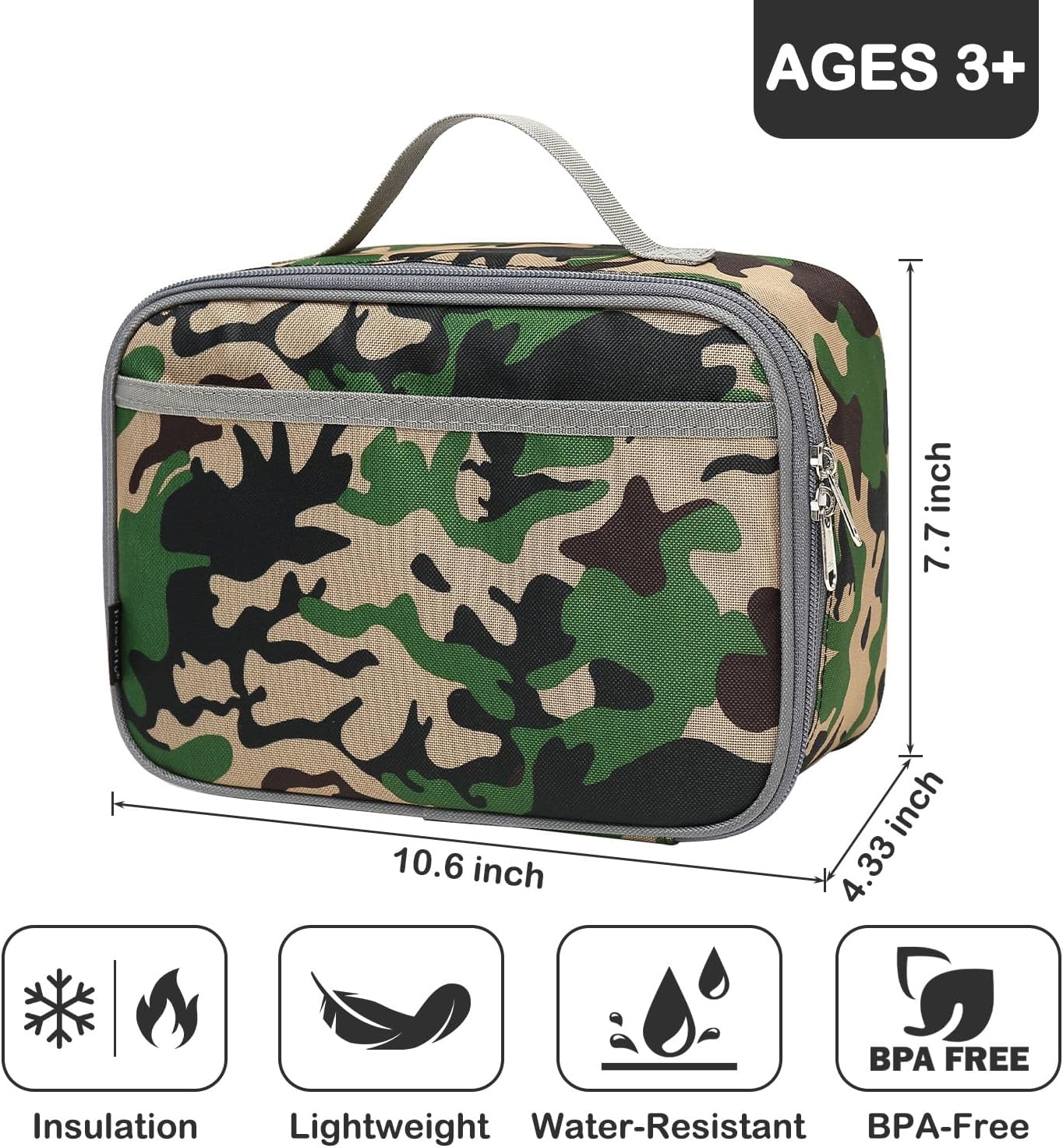 FlowFly Kids Lunch box Insulated Soft Bag Mini Cooler Back to School Thermal Meal Tote Kit for Girls, Boys, Astronaut - Colors A