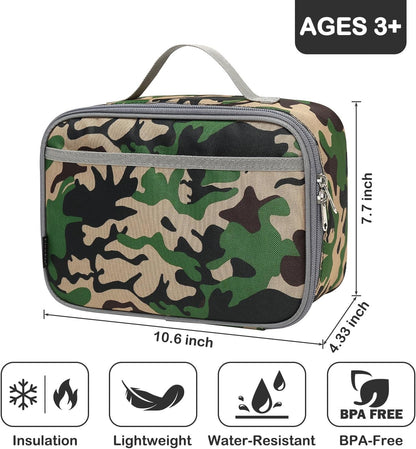 FlowFly Kids Lunch box Insulated Soft Bag Mini Cooler Back to School Thermal Meal Tote Kit for Girls, Boys, Astronaut - Colors A