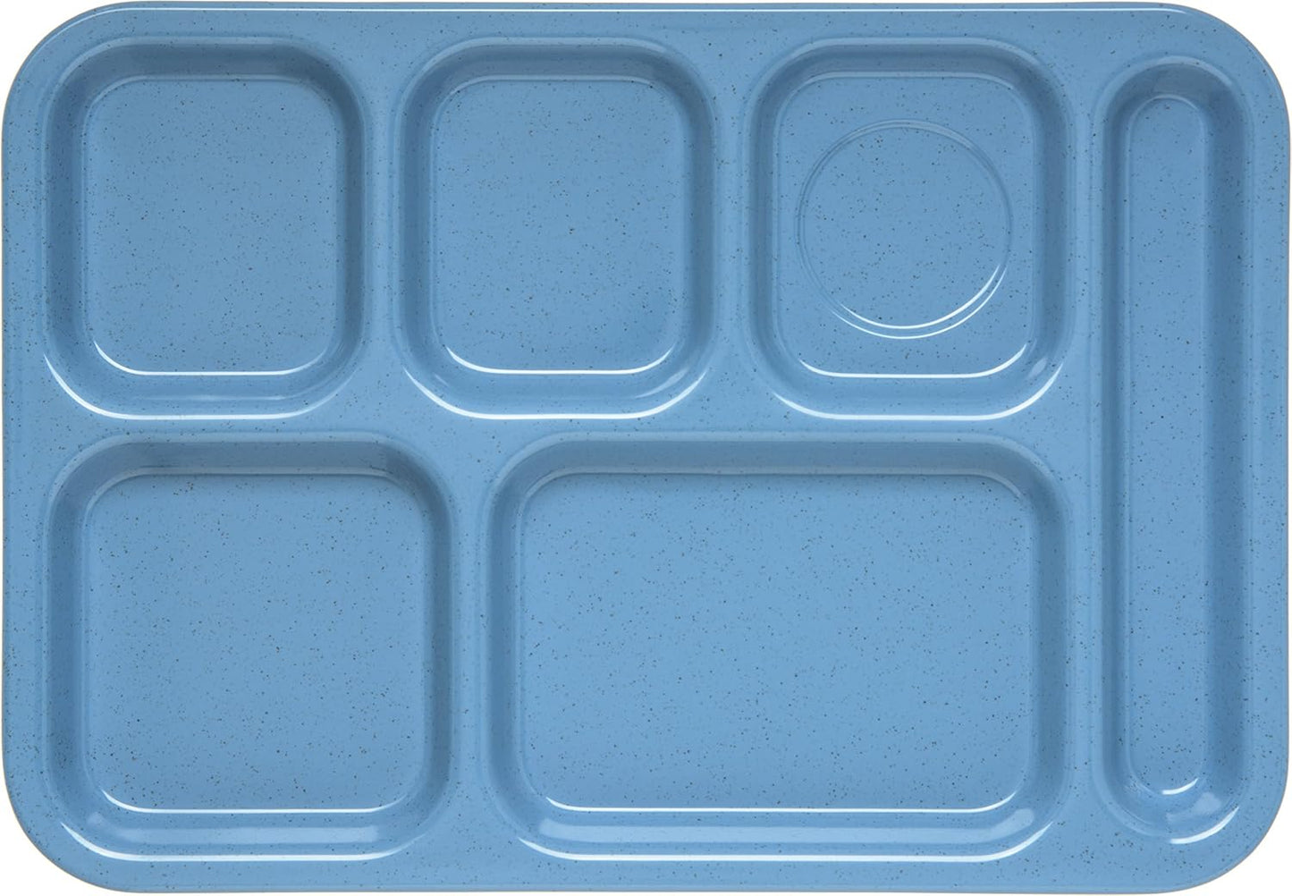 Carlisle FoodService Products P614R09 Right-Hand 6-Compartment Polypropylene Tray, 10" x 14", Green