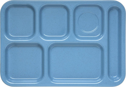 Carlisle FoodService Products P614R09 Right-Hand 6-Compartment Polypropylene Tray, 10" x 14", Green
