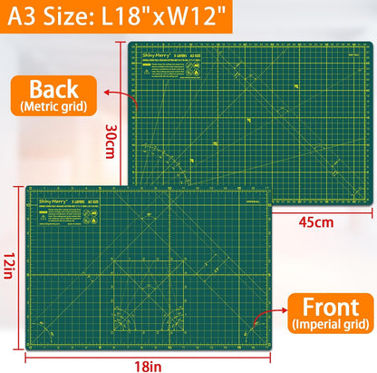 Self Healing Cutting Mat A3 12"x 18" Double Sided Pink Mat