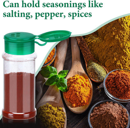 Rtteri 50 Pcs Plastic Spice Jars, 3.3 oz Seasoning Shakers with Shaker Lids