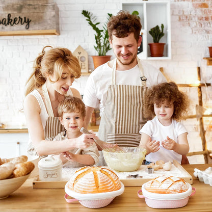 Sourdough Starter Kit with 2 Proofing Baskets & Starter Jar for Beginners
