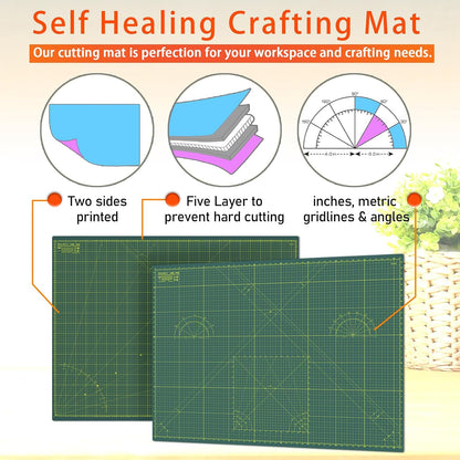 Self Healing Cutting Mat A3 12"x 18" Double Sided Pink Mat