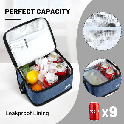 MIER Small Lunch Bag for Kids & Adults Compact Insulated Lunch Box Portable Thermal Mini Cooler for Work School Travel, Bluesteel