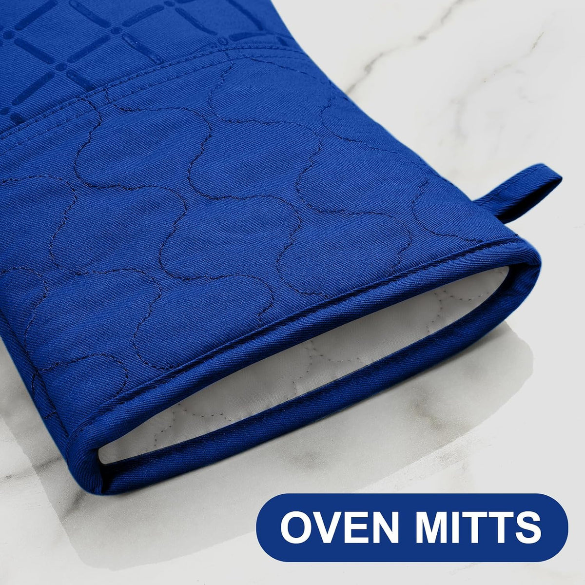 Oven Mitts Kitchen Towels and Dishcloths Pot Holders Sets, Oven Gloves Kitchen Dish Towels 500 Degree Heat Resistant Potholders with Non-Slip Silicone Surface for Cooking, Grilling, Baking-Gray