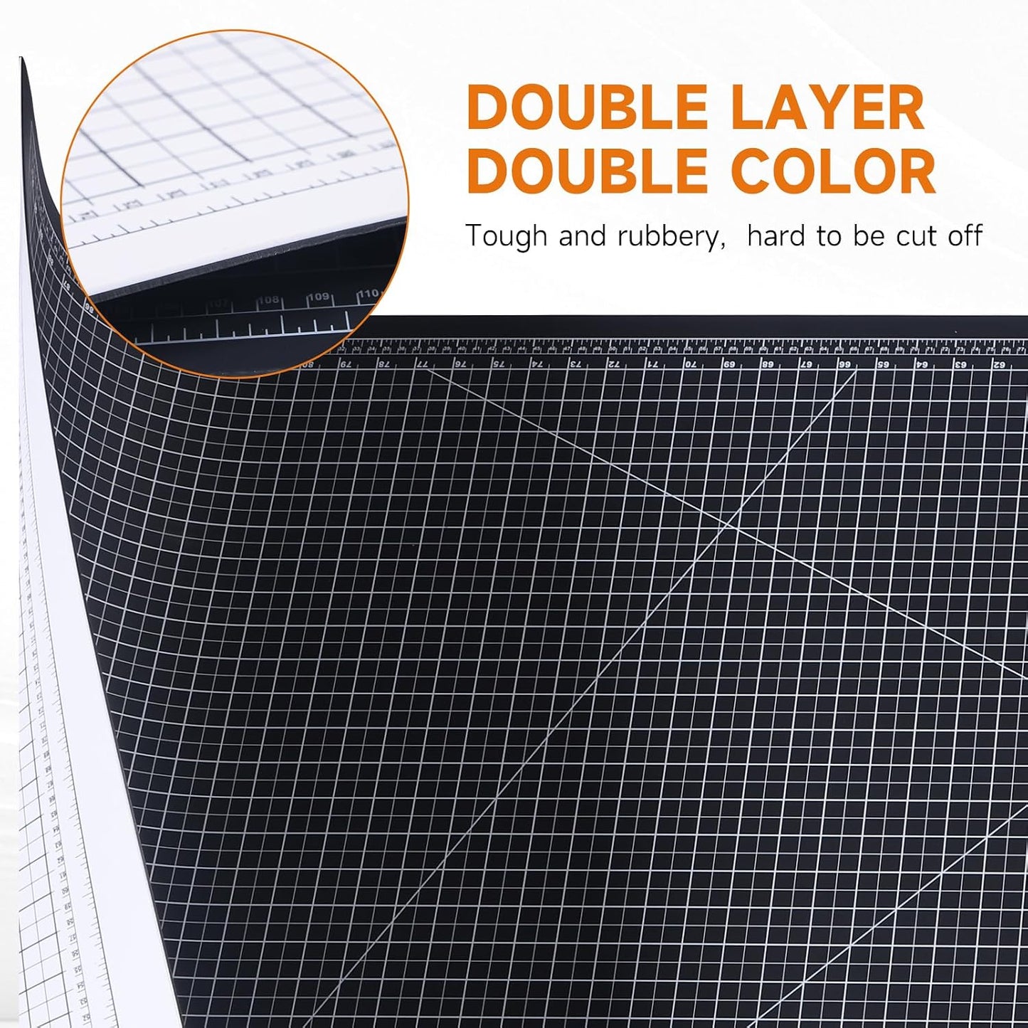 NEWBRAUG 36'' × 48'' Large Self Healing Cutting Double Sided 5-Ply Mat, Big Cutting Board for Rotary Cutting, Quilting, Sewing, Craft, Fabric & Scrapbooking(Green/Black)