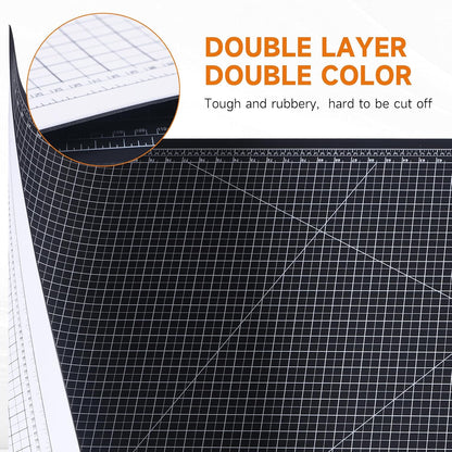 NEWBRAUG 36'' × 48'' Large Self Healing Cutting Double Sided 5-Ply Mat, Big Cutting Board for Rotary Cutting, Quilting, Sewing, Craft, Fabric & Scrapbooking(Green/Black)