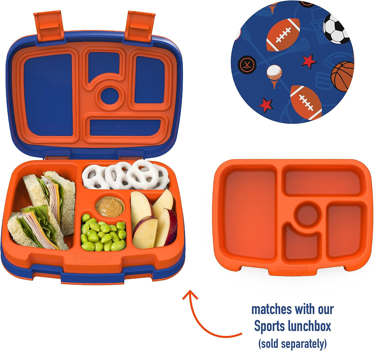Bentgo® Kids Prints Tray with Transparent Cover - Reusable, BPA-Free, 5-Compartment Meal Prep Container with Built-In Portion Control for Healthy Meals At Home & On the Go (Mermaids in the Sea)