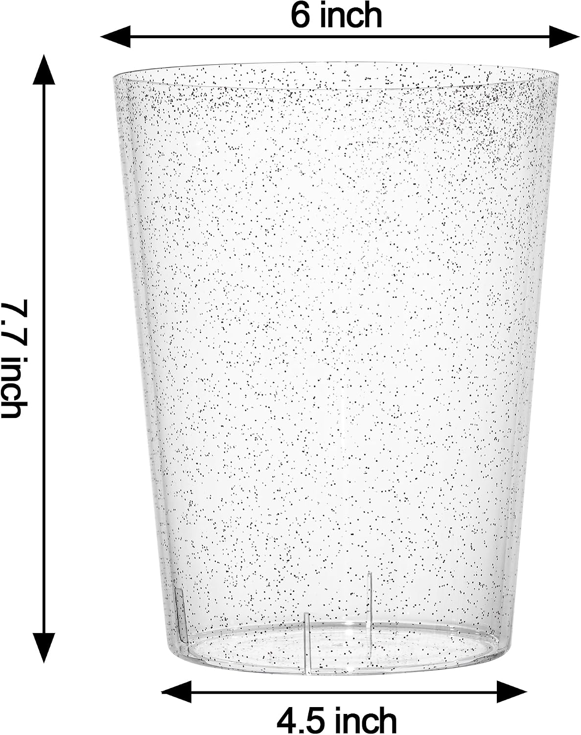 Tiawudi 12 Pack Plastic Ice Bucket For Parties, Silver Glitter Clear Wine Cooler for Wedding, Good as One Large Champagne Chiller Or Classic Wine Bottle Chiller