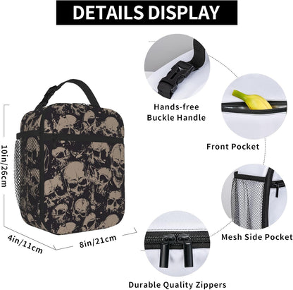 Dinosaur Volcano Insulated Lunch Bag for Women & Men, Reusable Leak-Proof Lunch Box with Cooler Compartment, Lunch Tote for Adults Work Travel Picnic Durable & Washable