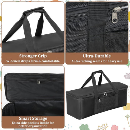 Grill Tool Storage Bag, 23.6" x9.8 x7.9 Large Capacity Grill Accessory Storage, Heavy-Duty Grills Utensil Storages with Pockets, Outdoor BBQ Utensil Holder, Grilling Tools Storages for Camping Picnic