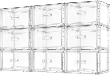 Vtopmart 2 Pack Clear Stackable Storage Drawers 15QT, Easily Assemble Closet Organizers,Plastic Storage Bins for Bathroom,Cabinet,Kitchen Pantry,Under Sink Organization(Medium)