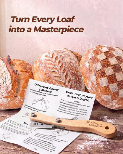 Bake Choice Bread Lame, Sourdough Scoring Tool with Ergonomic Wooden Handle