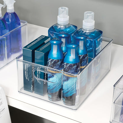 iDesign Divided All-Purpose Bin for Kitchen and Pantry Storage - Set of 2 - Clear - Made in USA