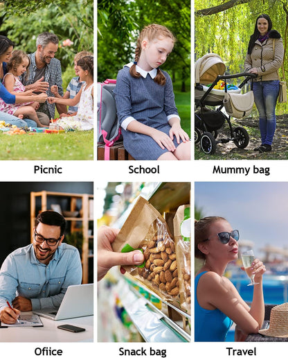 yookee home Waterproof Lunch Bag Double Layer Leakproof Neoprene Insulated Lunch Bag Freezable Black Reusable Thermal Lunch Cooler Tote Lunch Box for Boys Men Women Adult Kids for Work Outdoor