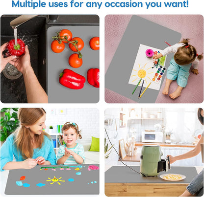 AECHY Extra Large Silicone Mat 78.74”x19.69”x0.08”, Multipurpose Silicone Mat Thick Heat Resistant Mat Shipped Rolled Up Kitchen Counter Mat Nonslip Silicone Mats for Kitchen Counter Translucent