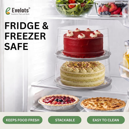 Evelots Pie Container with Lid, 11-Inch, Clear, BPA-Free
