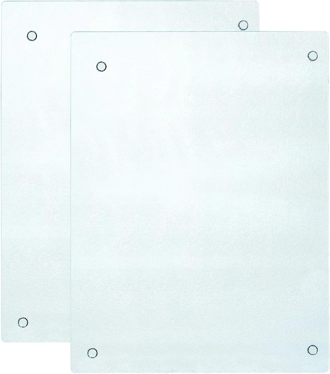 Murrey Home Glass Cutting Board Set for Kitchen Counter, Tempered Glass Chopping Boards Dishwasher Safe, Small Clear Countertop Tray, 16"x12"x2PC