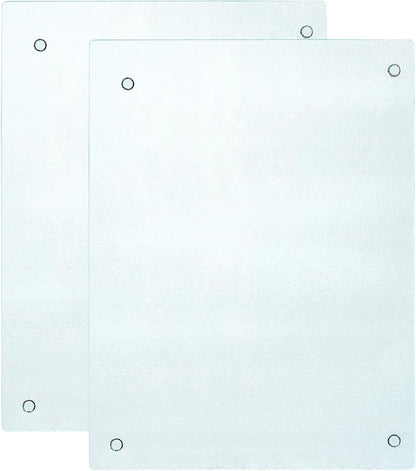 Murrey Home Glass Cutting Board Set for Kitchen Counter, Tempered Glass Chopping Boards Dishwasher Safe, Small Clear Countertop Tray, 16"x12"x2PC