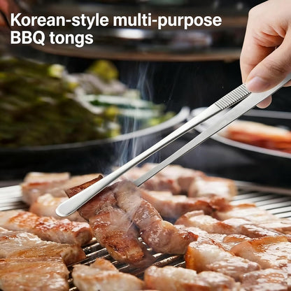 2-Pack 12-Inch BBQ Kitchen Tweezers Tongs, Extra-Long Stainless Steel Cooking Tweezers Dishwasher Safe for Grilling, Baking & Food Prep (12Inch BBQ Tongs)