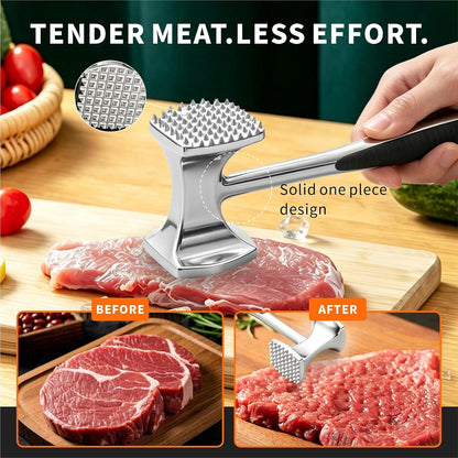Meat Tenderizer Hammer, Dual-Sided Aluminum Alloy Mallet, Balanced Weight