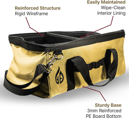 Grill Tool Bag 18 Inch with Adjustable Divider - Premium BBQ Accessory Storage Case for Blackstone Griddle Tools, Heavy-Duty Wipe Clean Canvas, Tailgating, Trunk, Camping Organizer - Gifts for Men