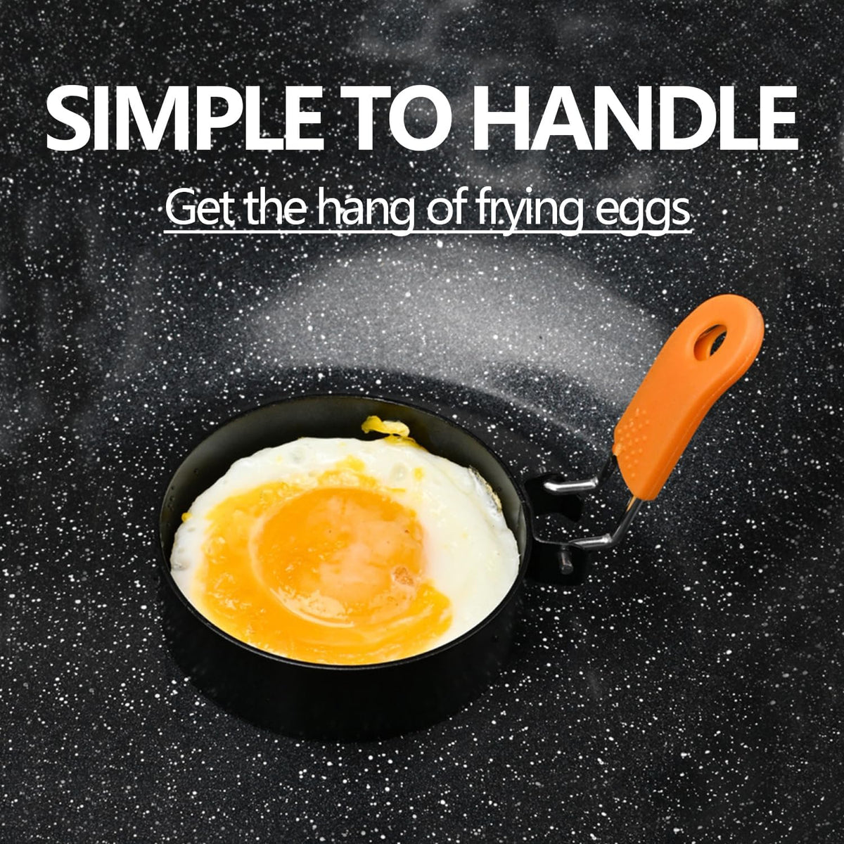 4-Pack 3.5" Egg Rings with Silicone Handles – Nonstick Round Mold for Fried Eggs, Pancakes, English Muffins – Includes Silicone Oil Brush – Ideal for Griddle, Indoor or Camping Cooking