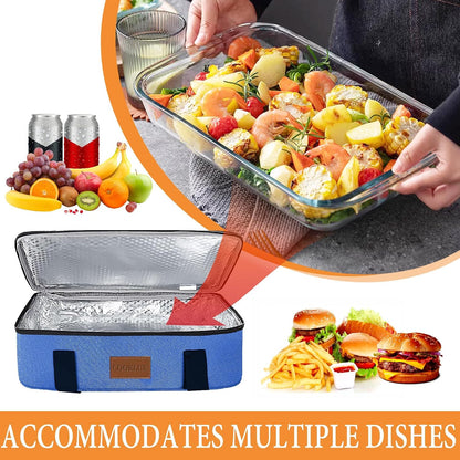 Insulated Casserole Carrier 9x13 Inch, Durable Nylon, Leak-Proof Casserole Dish Carrier, Casserole Carriers for Hot or Cold Food (Christmas)