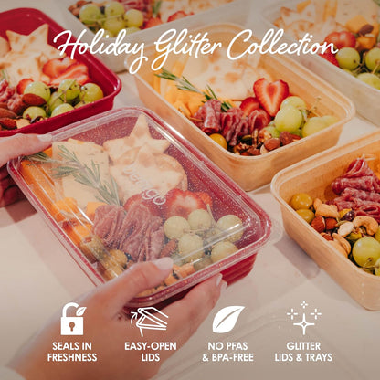 Bentgo Prep 60-Piece Meal Prep Kit - Reusable PFAS & BPA-Free Food Containers, 1-Compartment, 2-Compartment, & 3-Compartments - Microwave, Freezer, & Dishwasher Safe (Gleam Metallics)