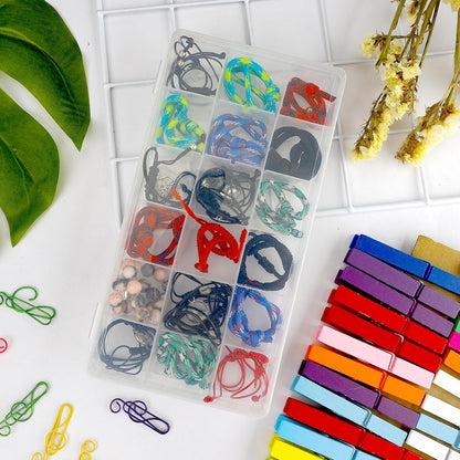 OALCQ 24 Grids Plastic Organizer Box With Dividers Clear Craft Storage Bead Organizer Box Earring Travel Pill Jewelry Organizers Storage Boxes Screw Seed Small Parts Hair Tie