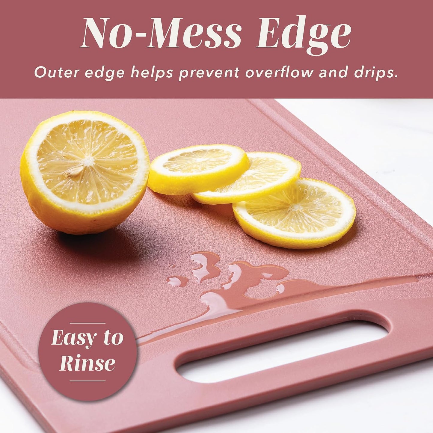 COOK WITH COLOR Non-Slip Cutting Board Set – Kitchen Essentials with Easy Grip Handle for Meat, Veggies, and Fruits, 3 Cutting Boards, Speckled White