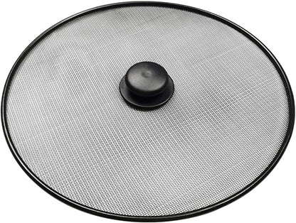Splatter Screen, Frying Pan Splatter Screen, Splash Guard Lid with Knob, Extra Fine Mesh Splash Guard Pot Lid,Iron Coating Grease Guard Frying Pan Cover for Cooking(size:29cm)