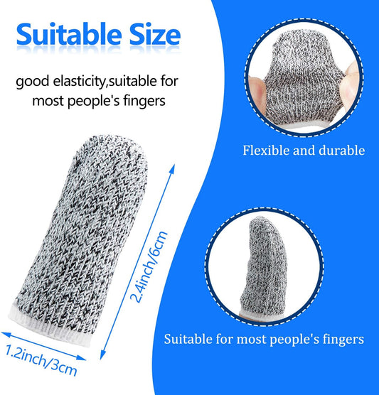Honoson 40 Pieces Cut Resistant Finger Cots Protection Reusable Finger Thumb Protector Gloves for Kitchen Sculpture Work (2.4 Inch)