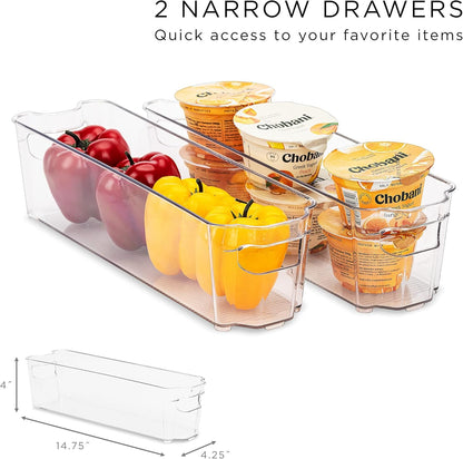 Sorbus Fridge Organizer Bins – Set of 8 Refrigerator Organizers and Storage Containers, Stackable Freezer Bins and House Essentials for New Home, BPA-Free Pantry Drawer Organizers