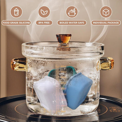Finorder 6 Pack 3.5 oz Silicone Food Storage Containers Leak Proof Food Snack Storage Cubes,Reusable Small Containers with Lids Freezer Dishwasher Safe Lunch Box for Picnic, Gym, Work
