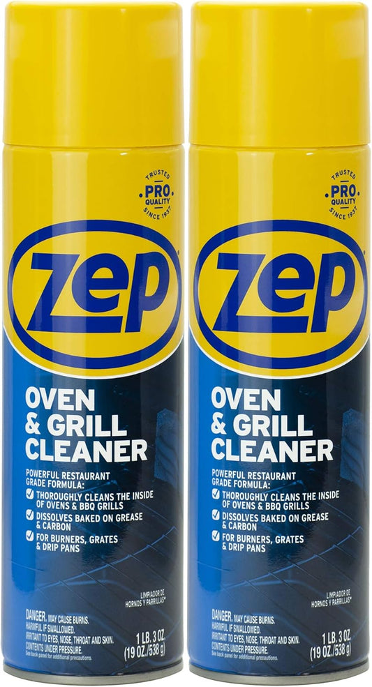Zep Heavy-Duty Oven and Grill Cleaner - 19 oz (Case of 2) ZUOVGR19 - Dissolves Grease on Contact, on Burners, Grates and Drip Pans