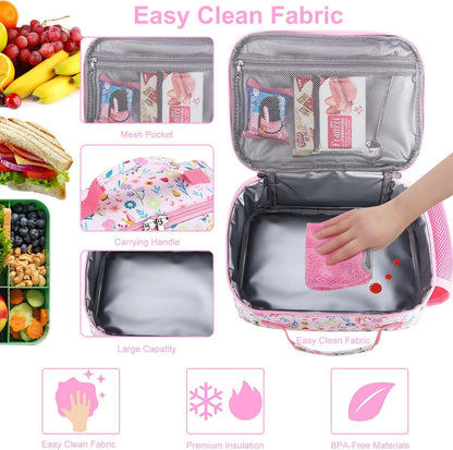 RHCPFOVR Kids Lunch Bag - Insulated Lunch Box for Boys Girls,Washable Lunch Bag and Reusable Toddler Leak-proof Lunchbox for School and Daycare - Colors B