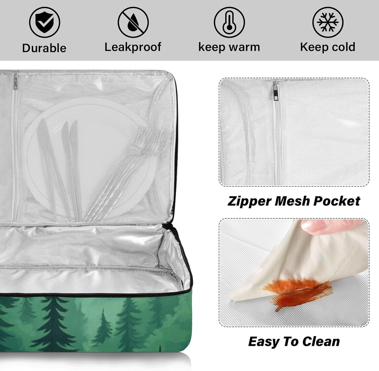 Casserole Carriers for Hot or Cold Food Reusable Casserole Dish Carrier Insulated Thermal Large Capacity Durable Perfect for Party Camping Family Gatherings Yellow Fish - Colors B