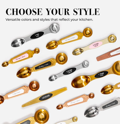 Styled Settings Magnetic Measuring Spoons Set, Gold