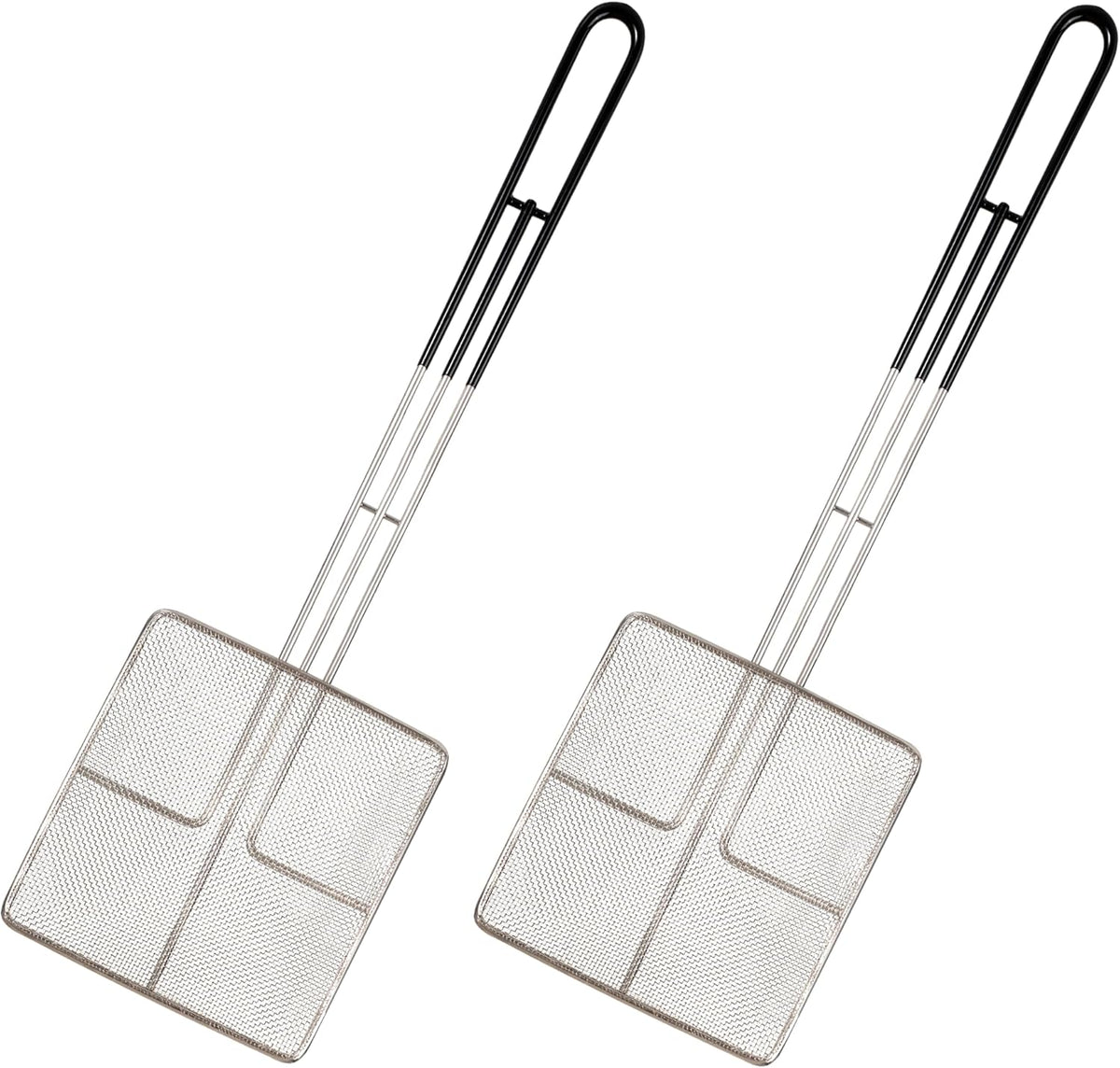 Deep Fryer Skimmer with Non-Slip Coated Handles, 2-Pack Cuisine Ready