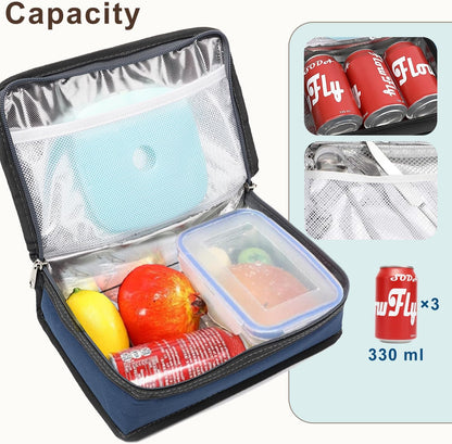 FlowFly Small Insulated Lunch box Portable Soft Bag Mini Cooler Thermal Meal Tote Kit with Handle for Work & School, Black