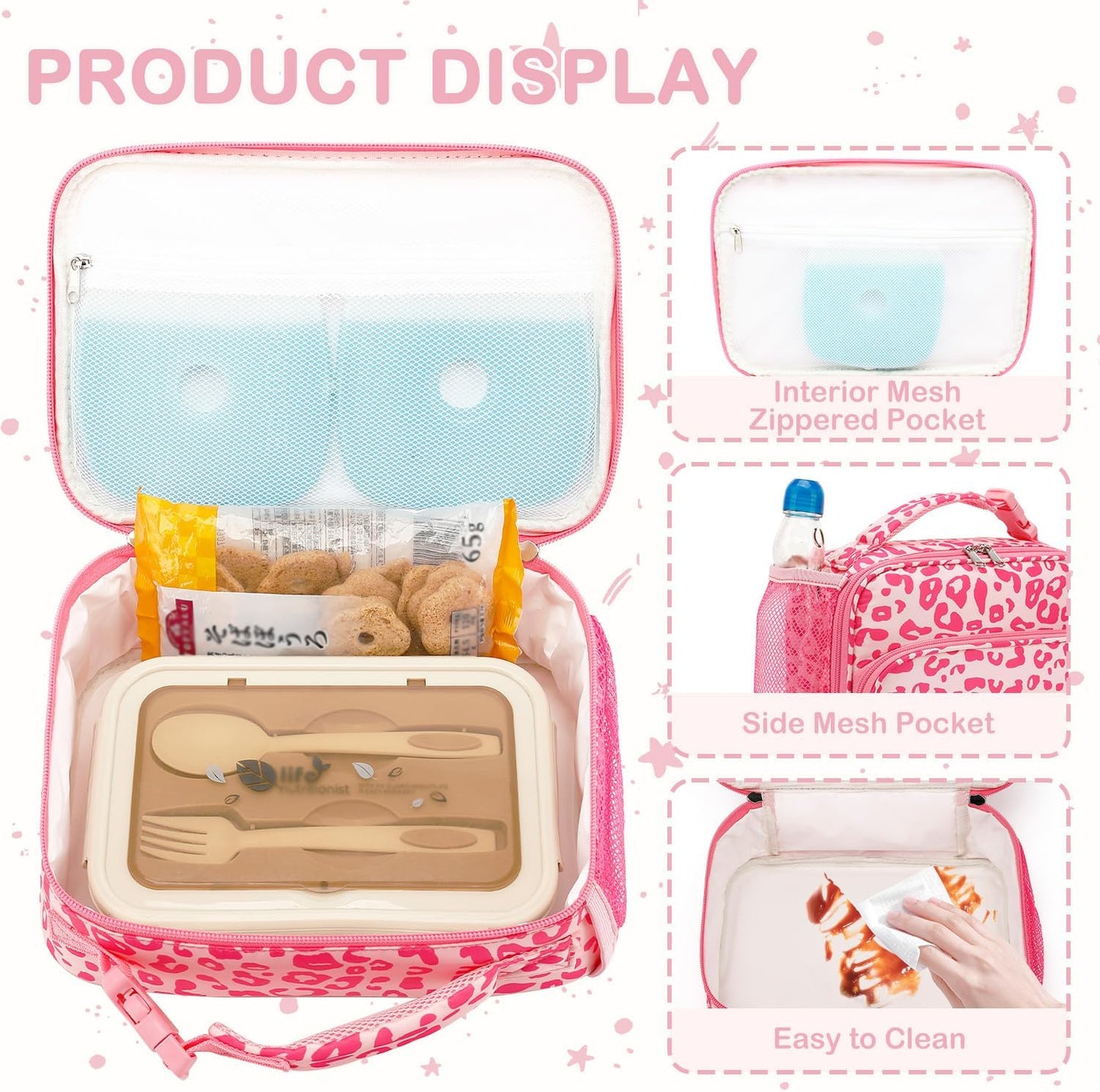 FlowFly Kids Lunch box Insulated Soft Bag Mini Cooler Back to School Thermal Meal Tote Kit for Girls, Boys, Astronaut - Colors B