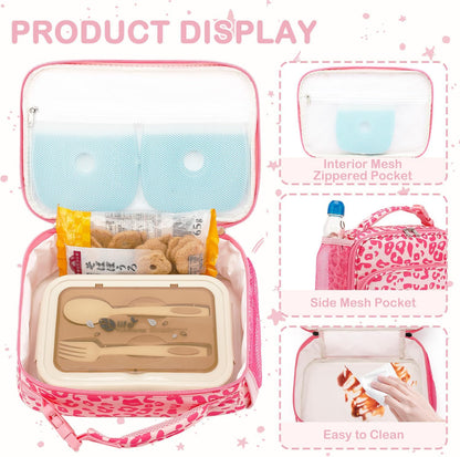 FlowFly Kids Lunch box Insulated Soft Bag Mini Cooler Back to School Thermal Meal Tote Kit for Girls, Boys, Astronaut - Colors B