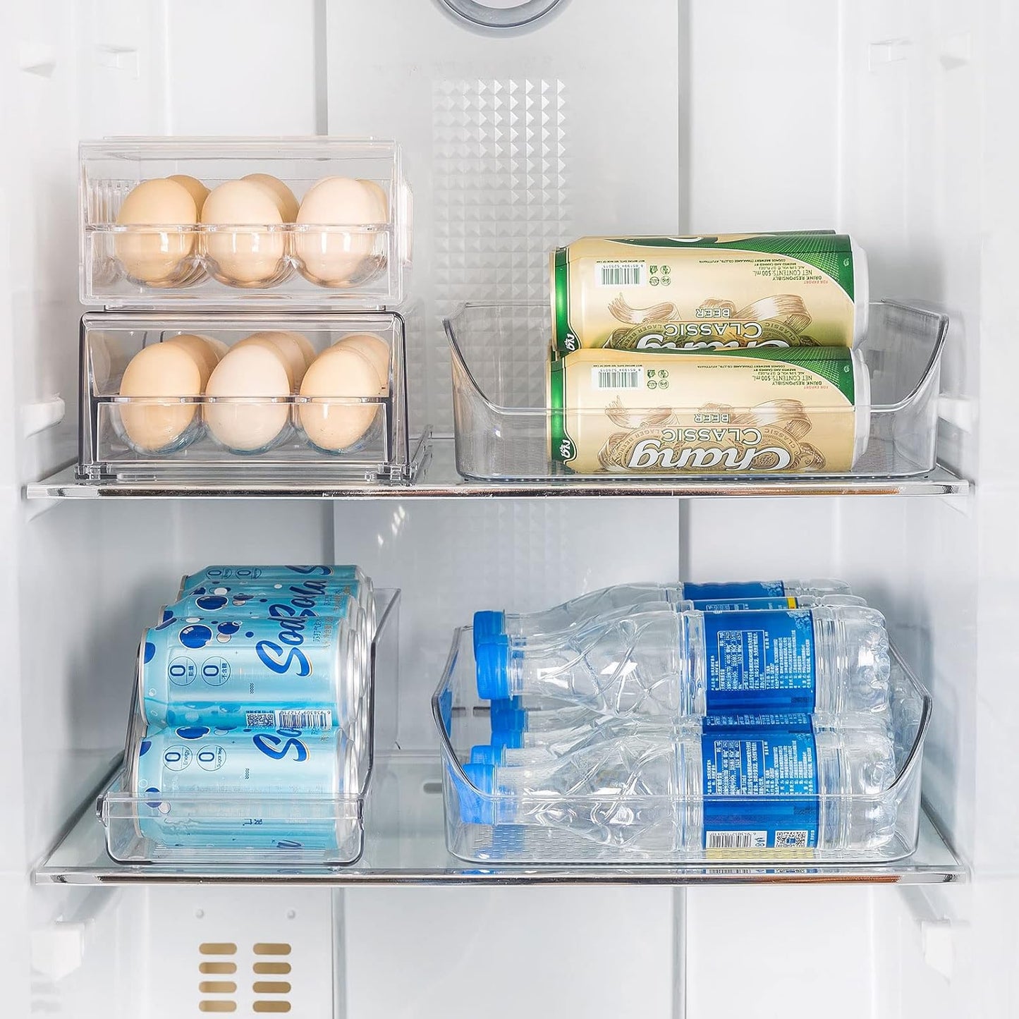 Ettori Set of 6 Clear Plastic Storage Bins - The Ultimate Pantry Organizers and Storage Solution for Kitchen, Cabinet, and Refrigerator Organization