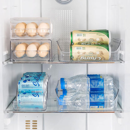 Ettori Set of 6 Clear Plastic Storage Bins - The Ultimate Pantry Organizers and Storage Solution for Kitchen, Cabinet, and Refrigerator Organization