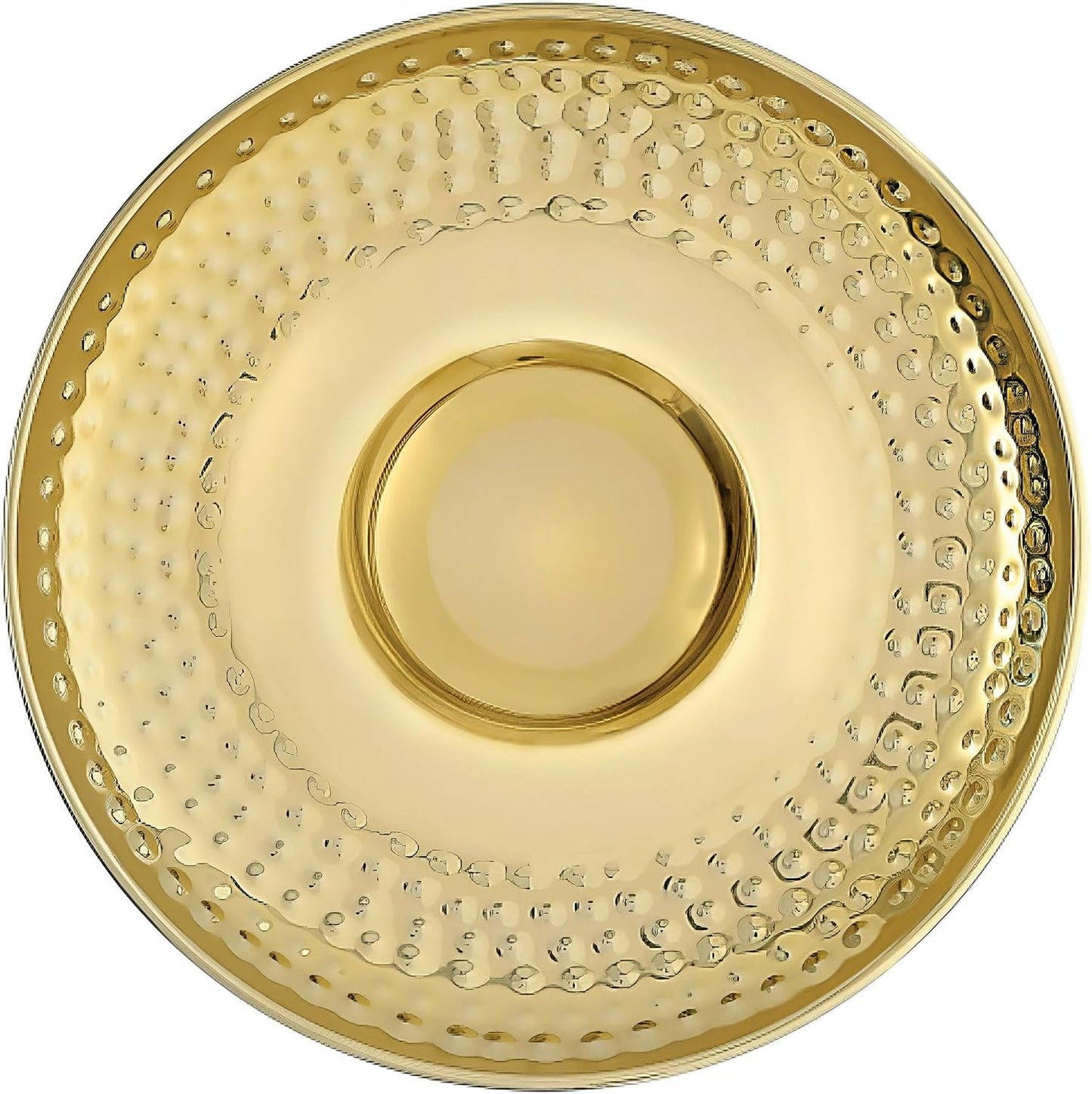 Gold Stainless Steel Round Chip & Dip Tray - (13.75") 1 Piece - Elegant Serving Dish for Parties and Events