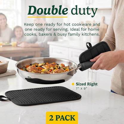 Cuisinart Silicone Pot Holders, Set of 2 7"x9", Heat Resistant 500F